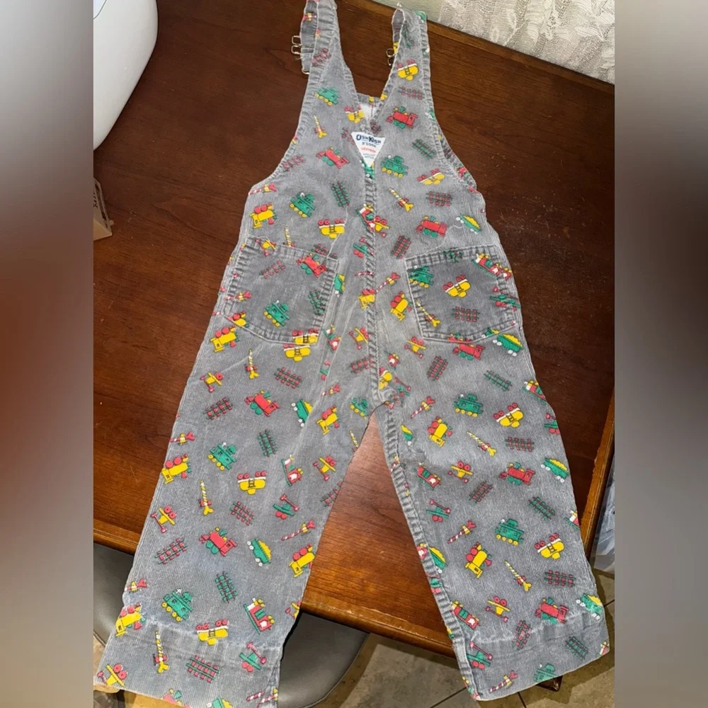 Osh Kosh B’Gosh Vintage Denim Train Overalls Size 4